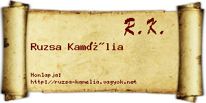 Ruzsa Kamélia névjegykártya
